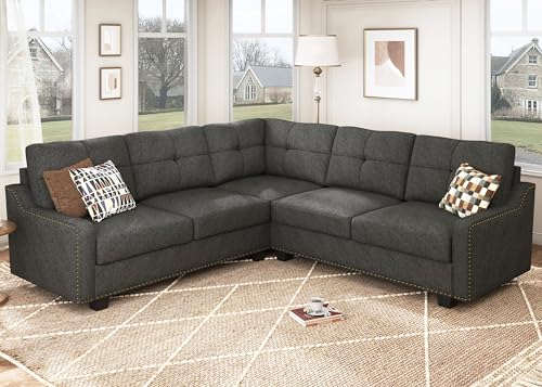 Dark Grey Convertible Sectional Sofa V916