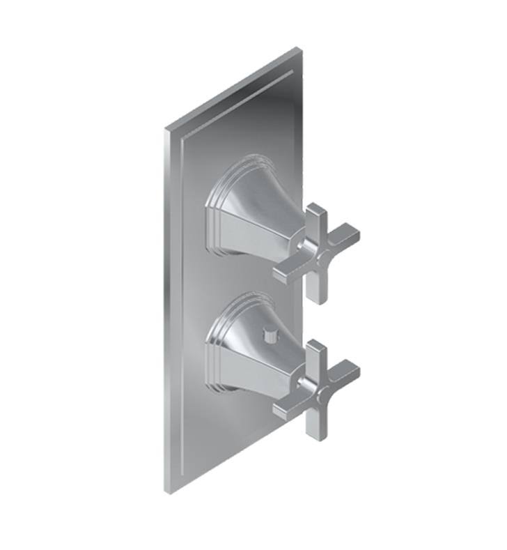 Polished Nickel Thermostatic Valve Trim Plate with Cross Handle U5261