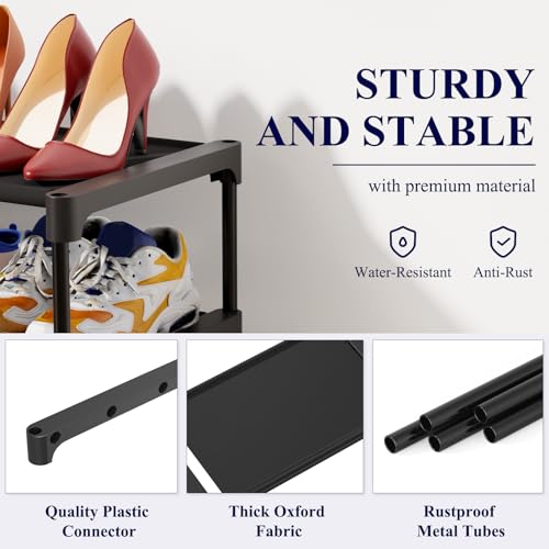 Black Non-Woven Shoe Rack O56066