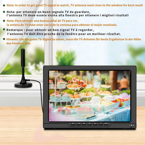 13.3 Inch Portable TV with ATSC Digital TV, Rechargeable Battery O758798