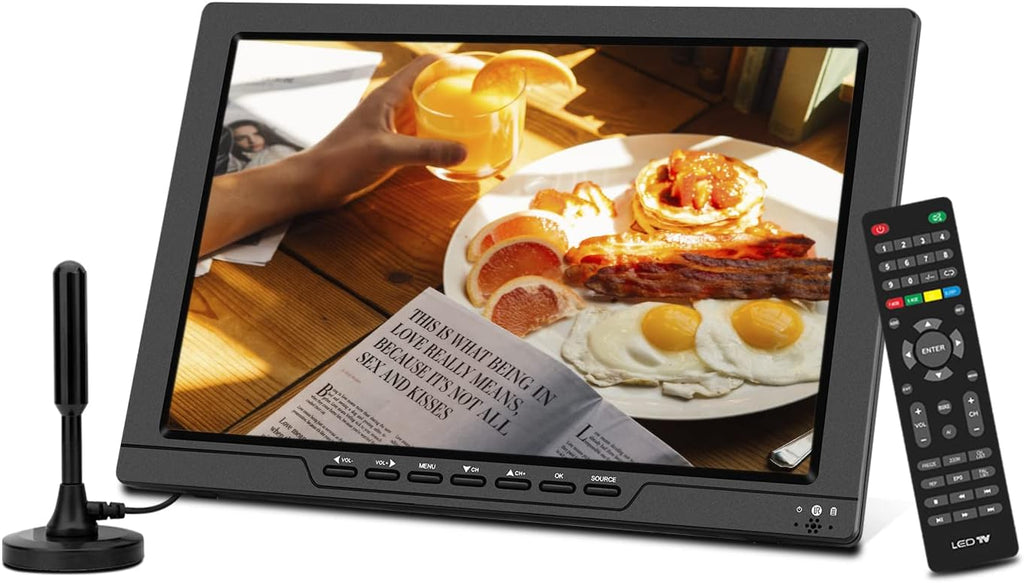 13.3 Inch Portable TV with ATSC Digital TV, Rechargeable Battery O758798
