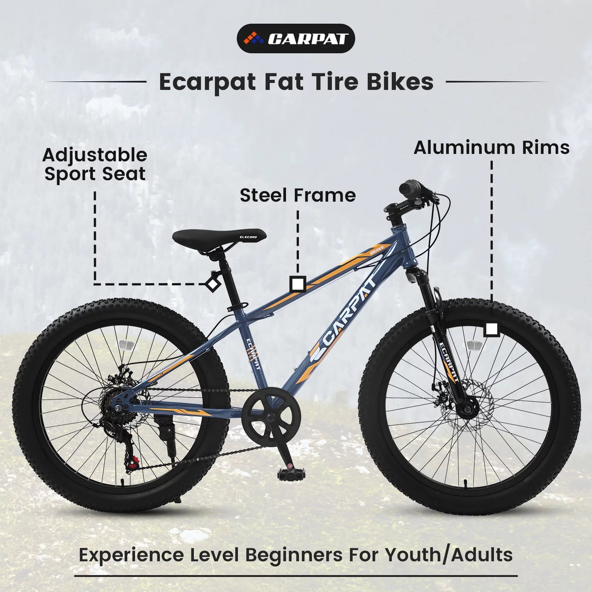 24 Inch Fat Tire Bike 7 Speeds Mountain Bike U436760