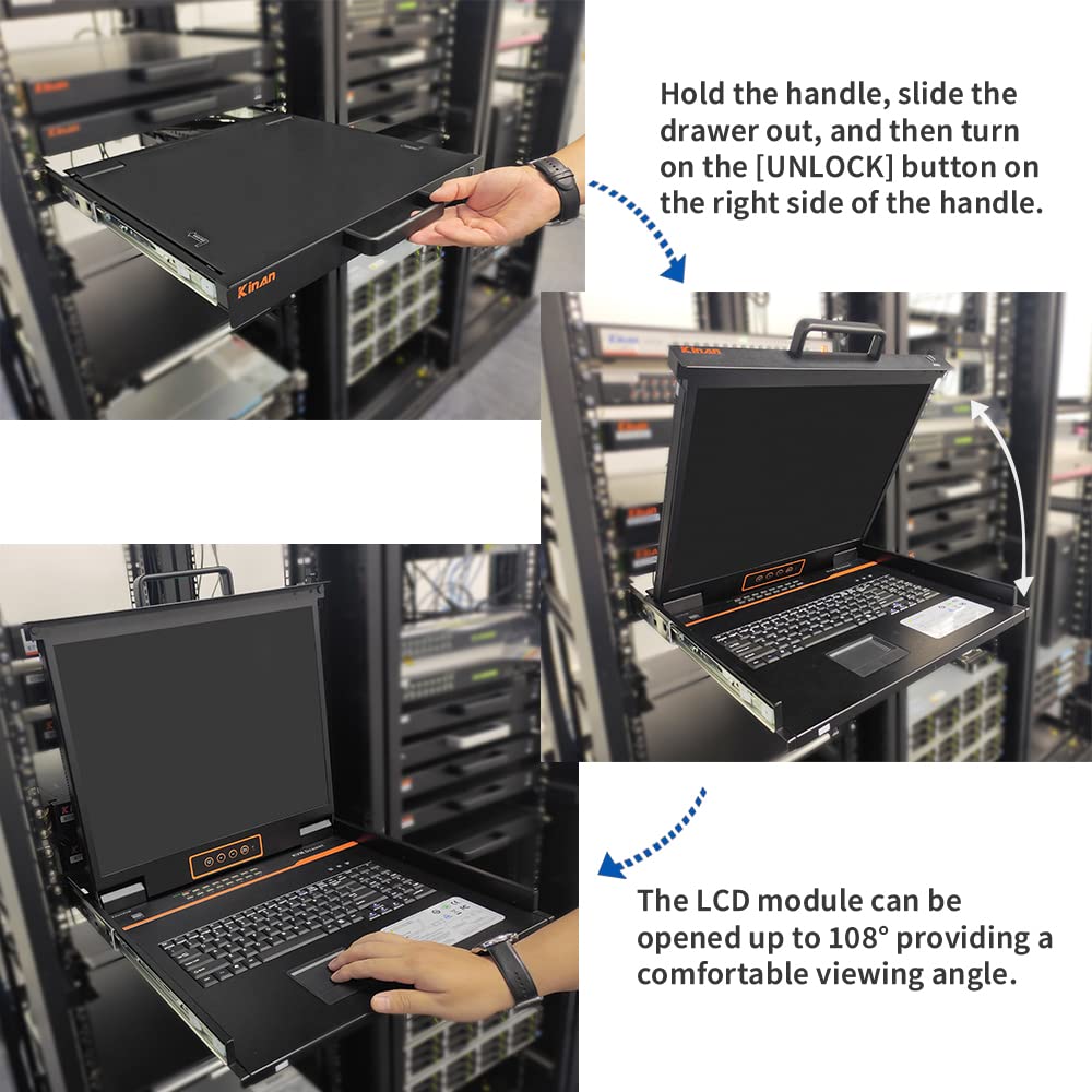 1U 19 LCD Rackmount KVM Console with VGA Input D277