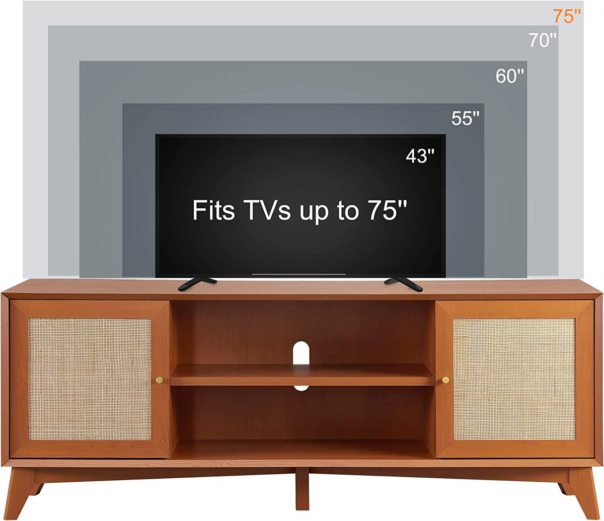 Rattan TV Stand with 2-Door H304456