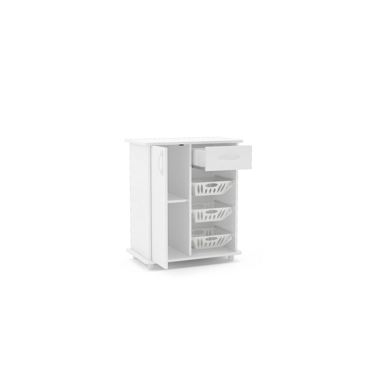 White Compact Kitchen Storage Cabinet D464003