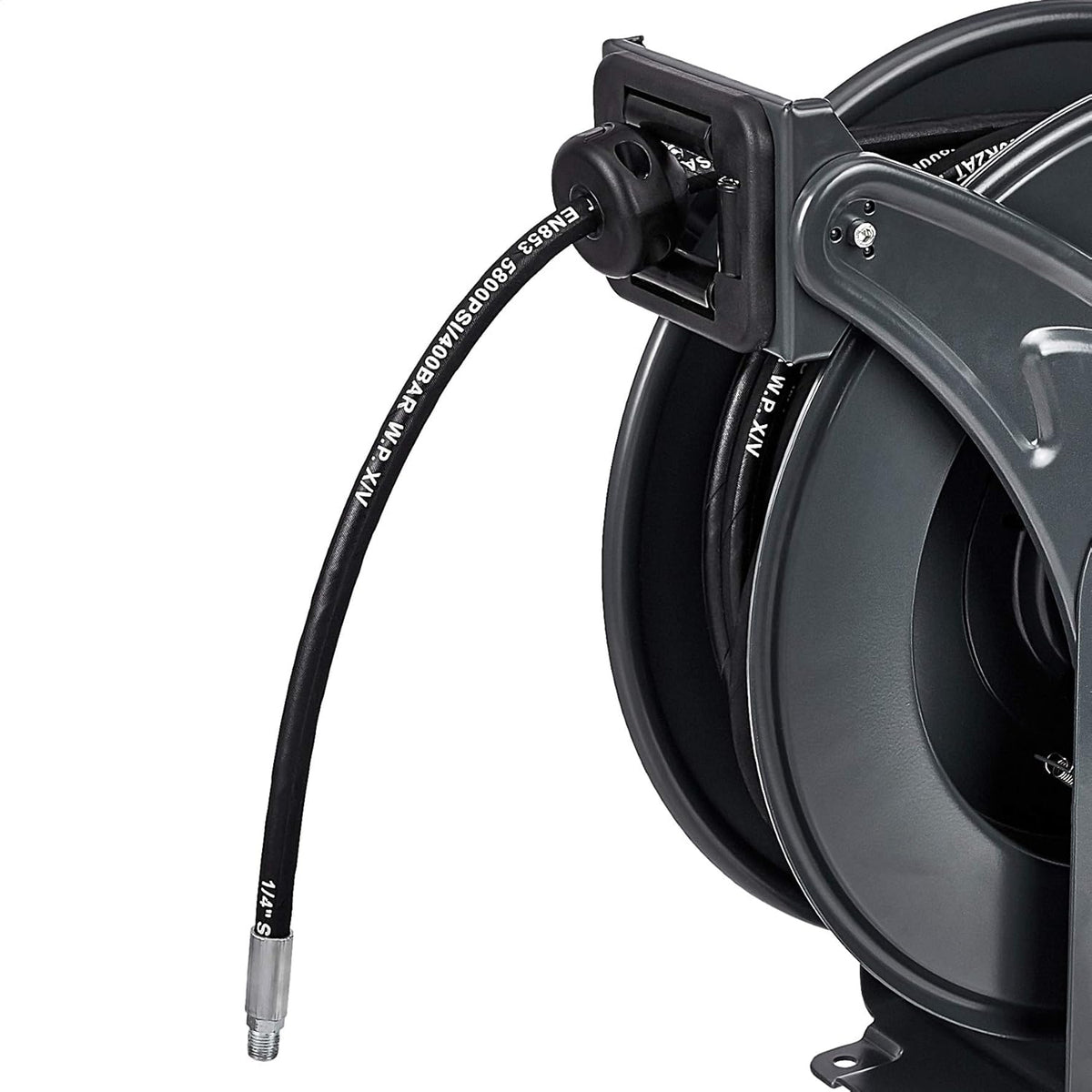 Retractable Heavy Duty Grease Hose Reel 1/4" x 50' High Pressure Hose 5800 PSI Q7425