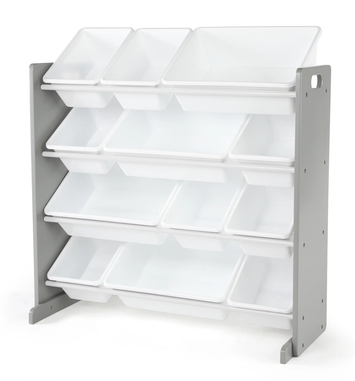 Wood and Plastic Organizing Rack with 12 Bins Y271