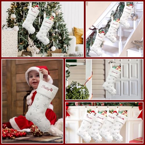 White 1 Pack Large Faux Fur Christmas Stockings U366