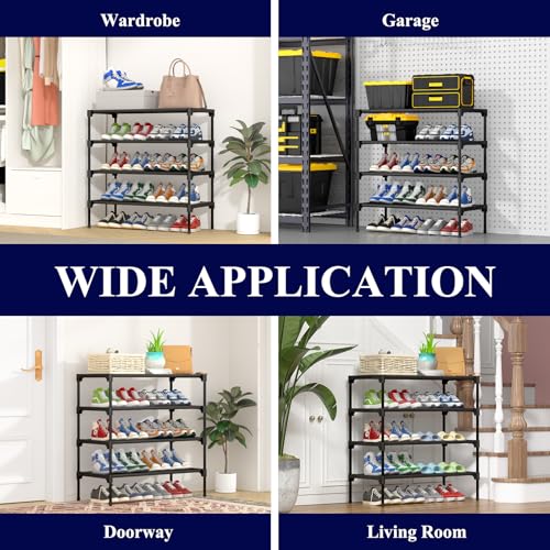 Black Non-Woven Shoe Rack O56066