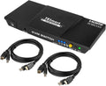 HDMI KVM Switch 2 Ports 4K@60Hz Ultra HD 2x1 with 2 Pcs 5ft KVM Cables USB 2.0 (Black) Y723