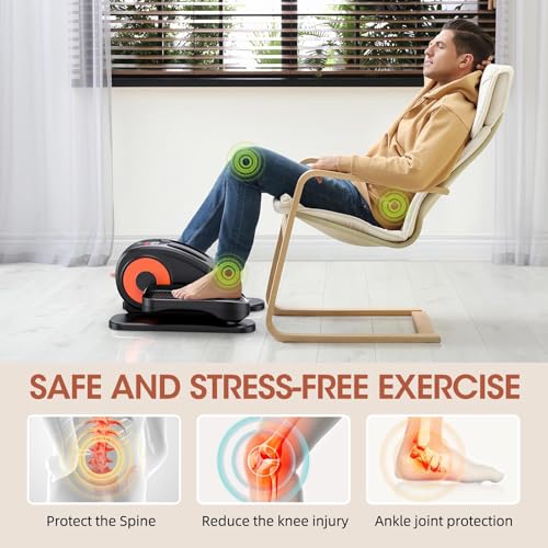 Under Desk Elliptical, Electric Seated Pedal Exerciser, 12 Adjustable Speeds O476226