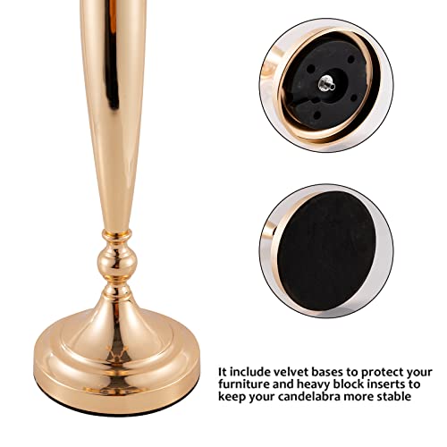 Black 4Pcs Metal Candelabra Candle Holder Y5821