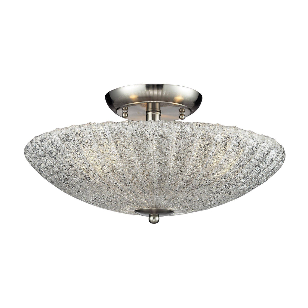 Satin Nickel 3 Light Semi Flush P919