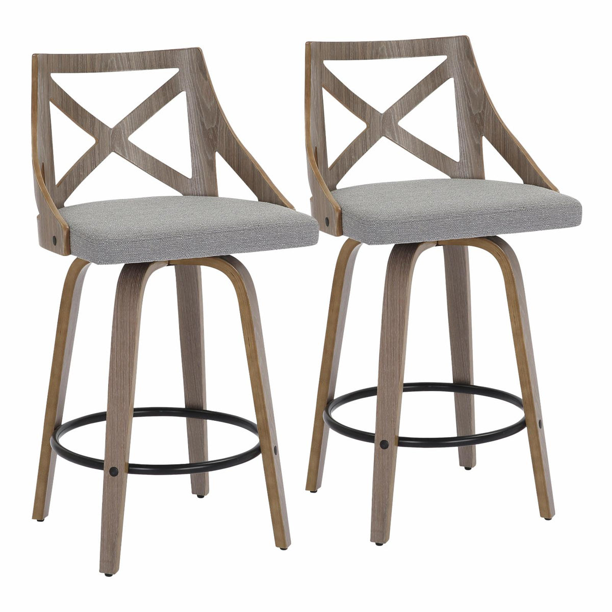 Swivel Polyester Counter Stool - Set of 2 S643910