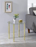 Round Metal Glass Accent Table D58421