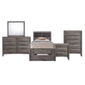 Gray Modern 5PC Twin Storage Bedroom Set B19244