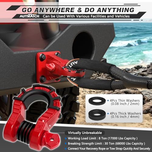 3/4" D Ring Shackles 2 Pack Frosted Black R132