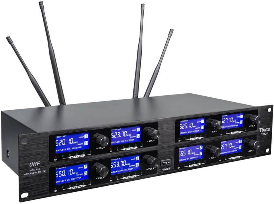 8 Channel UHF Wireless Microphone System Metal Karaoke Mic H969175