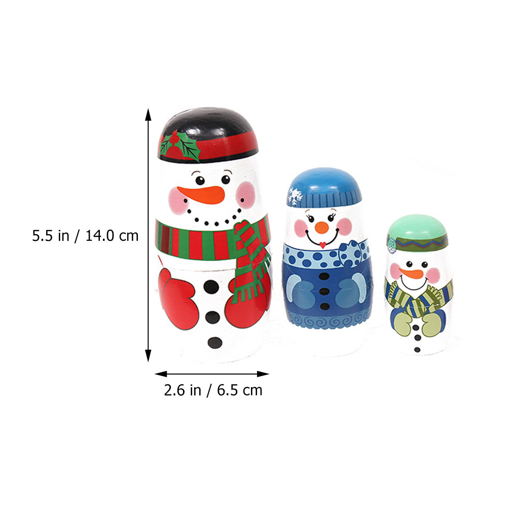 5 Layer Snowman Matryoshka Wood Nesting Doll R794