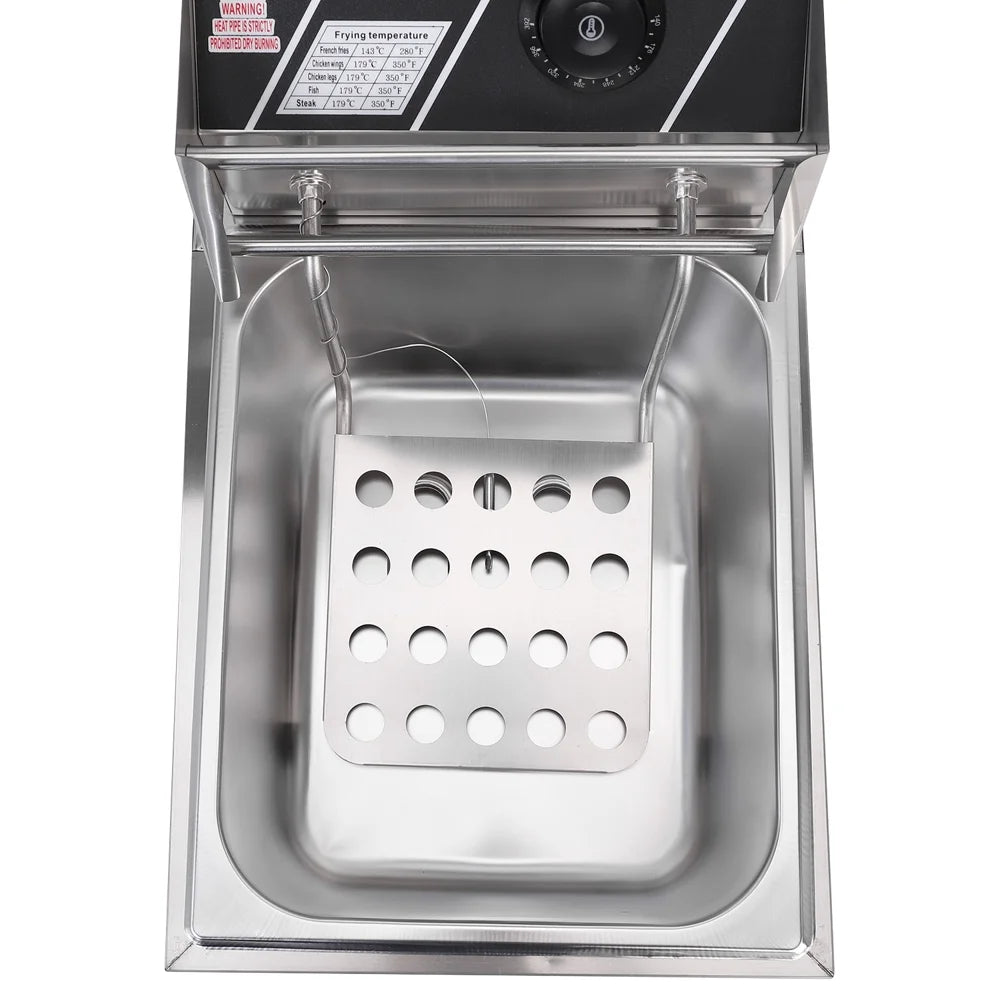 6.3QT 2500W Stainless Steel Electric Deep Fryer W540882