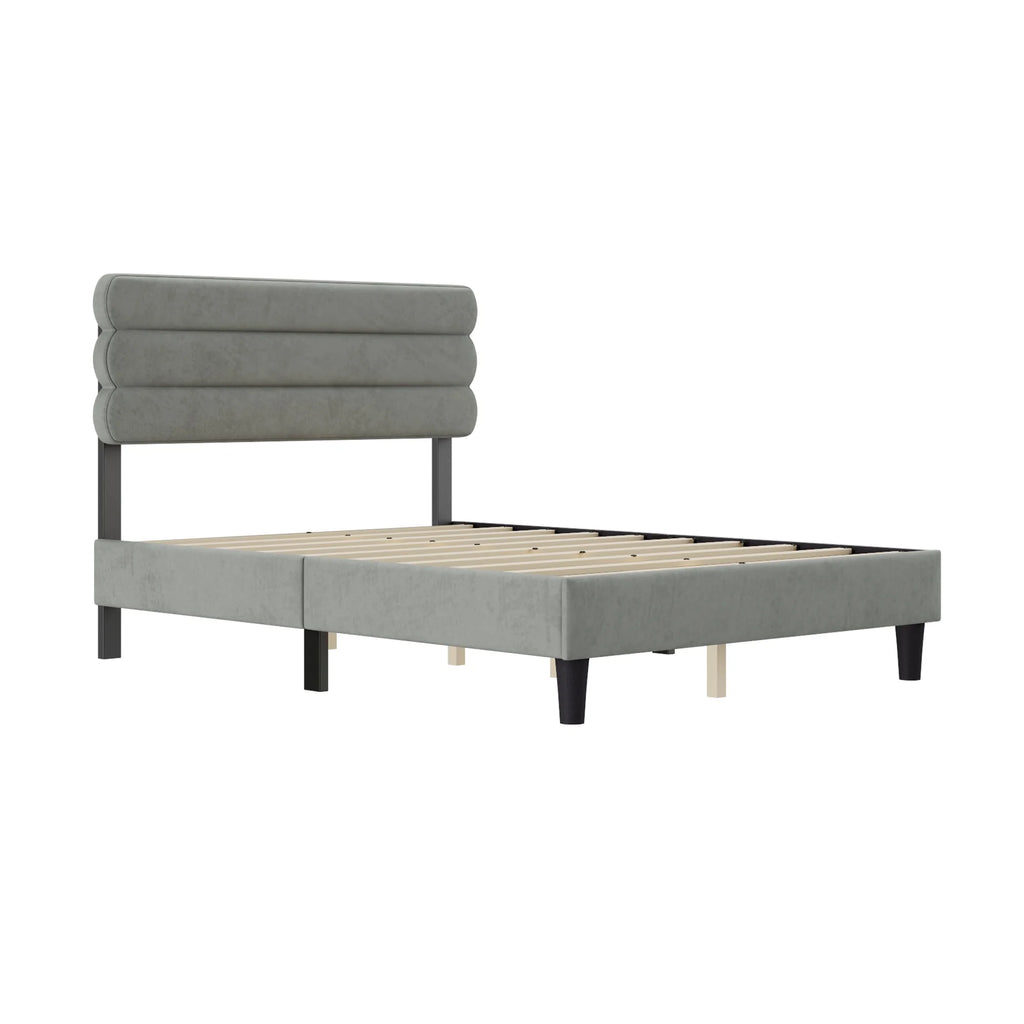 Full Size Bed Frame Light Gray M407923
