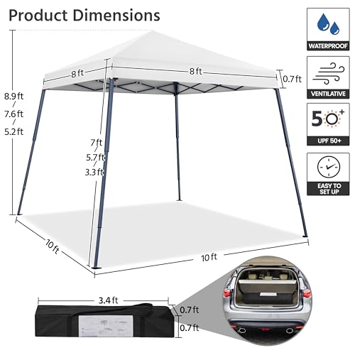 10x10 White Instant Canopy Tent J408363