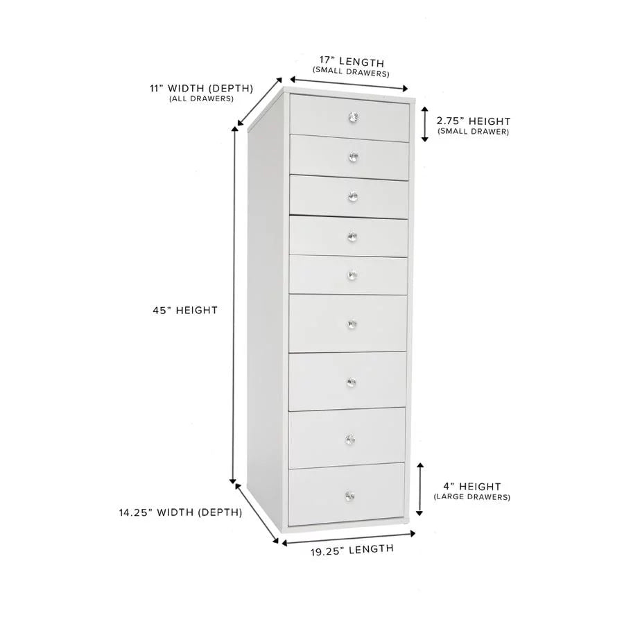 Light Pink 9 Drawer Makeup Vanity Storage S55832