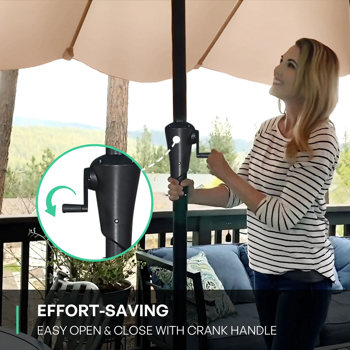 13ft Double Sided Patio Umbrella with Base S3486