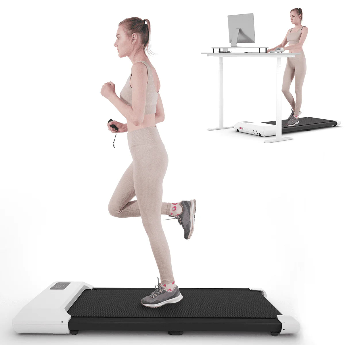 2 in 1 Under Desk Treadmill with Remote Control and LED Display R2297