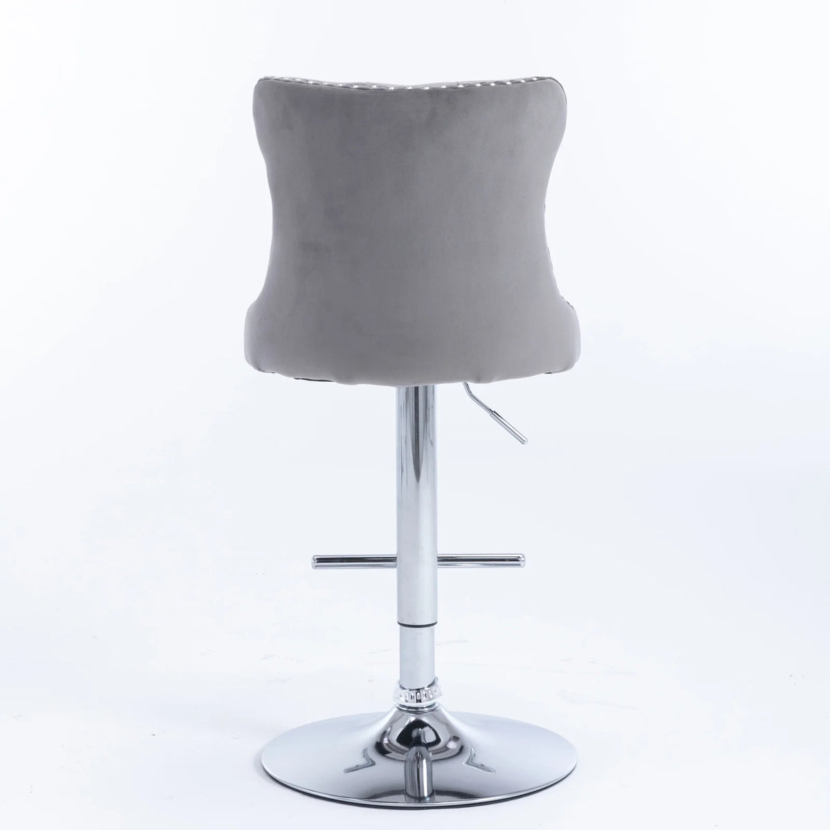 Gray Velvet Swivel Bar Stools Set of 2 with Backs G24514