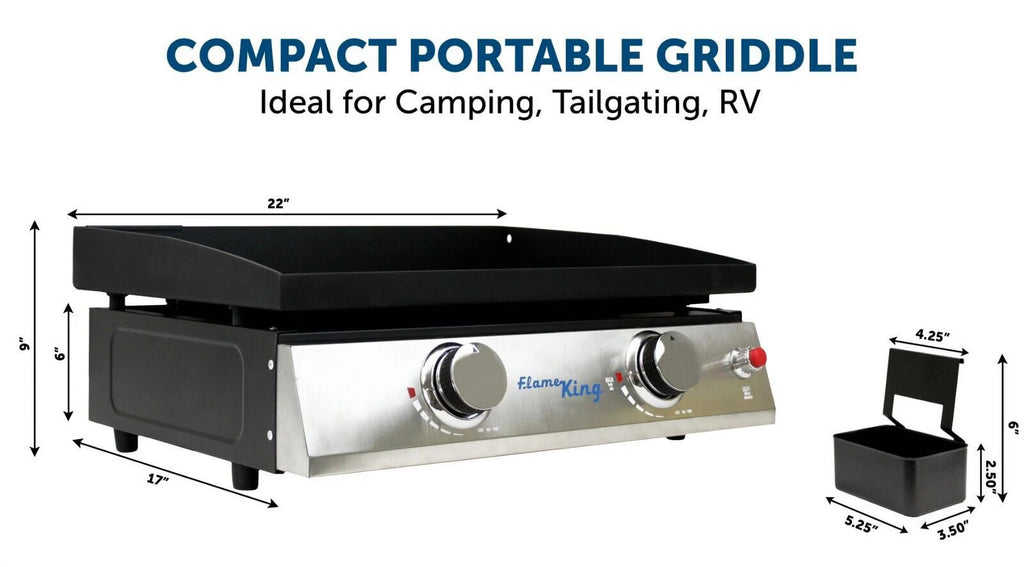 Heavy Duty Cast Iron 2-Burner Griddle Grill U297363