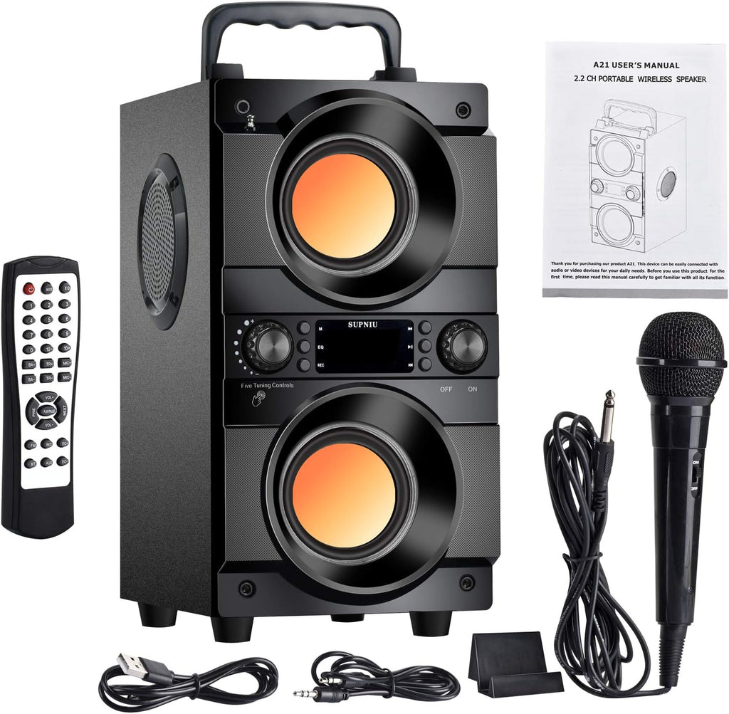 Bluetooth Speaker with LED Colorful Lights, Double Subwoofer S4851