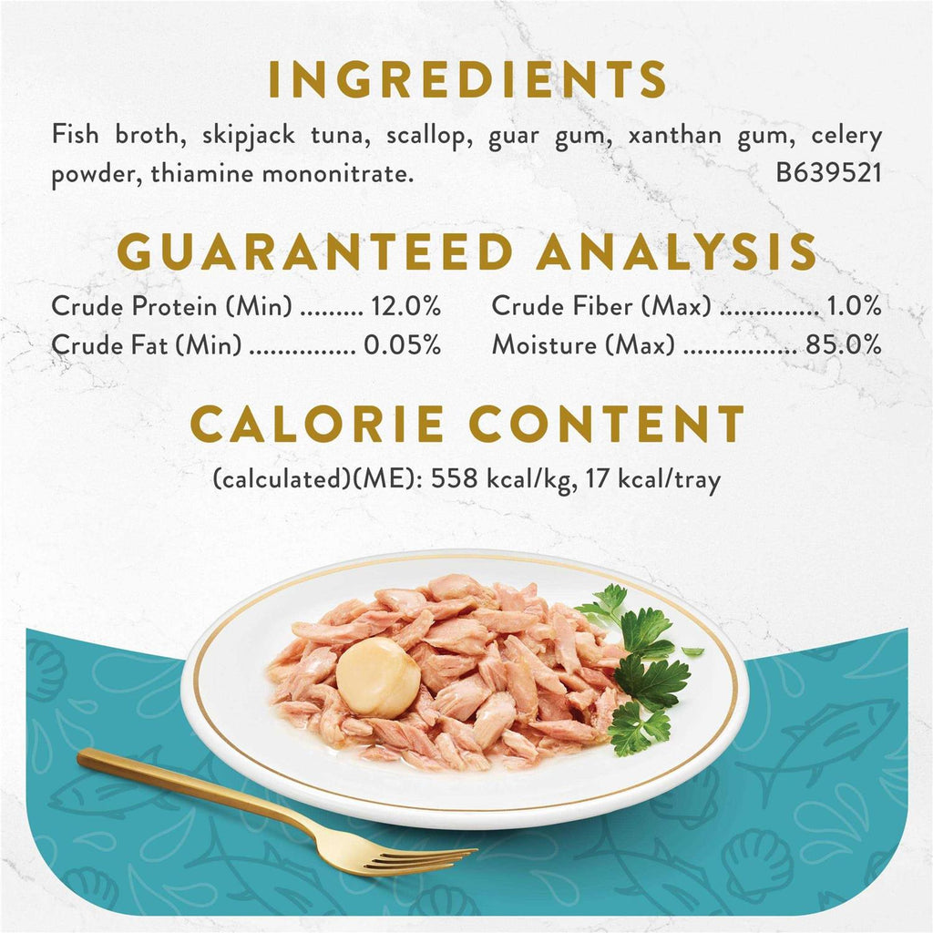 Wet Cat Food Complement Light Meat Tuna With a Scallop Topper X146514