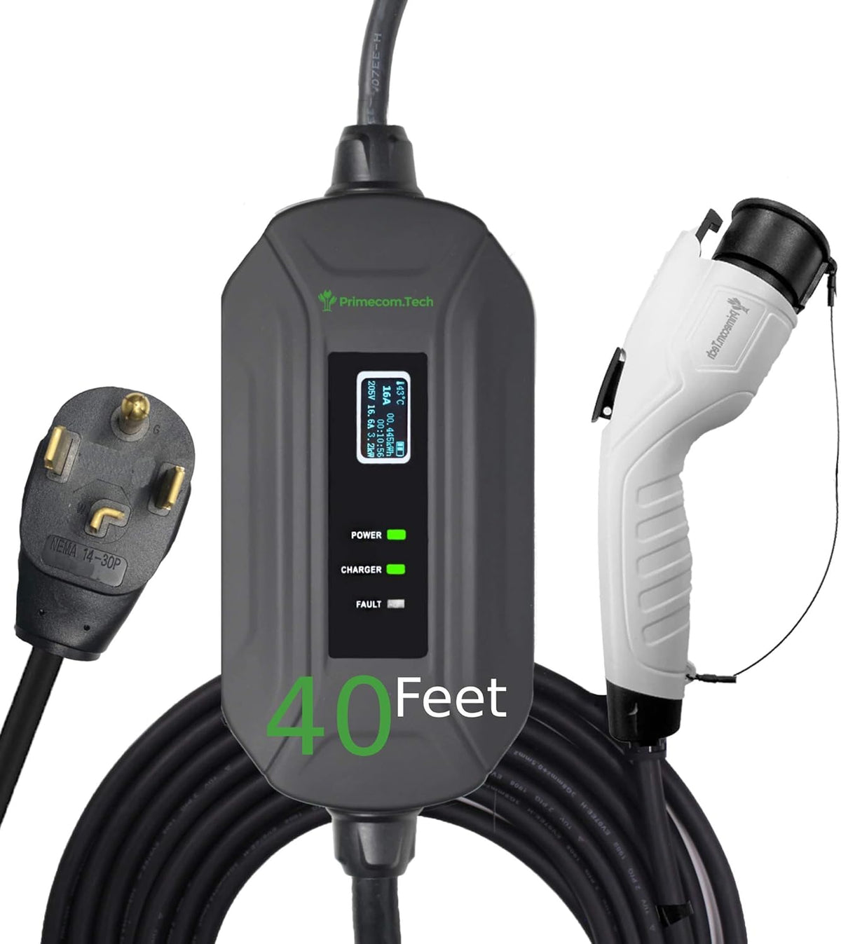 Portable Level 2 Electric Vehicle Charger, 16Amp, 35 Feet C131