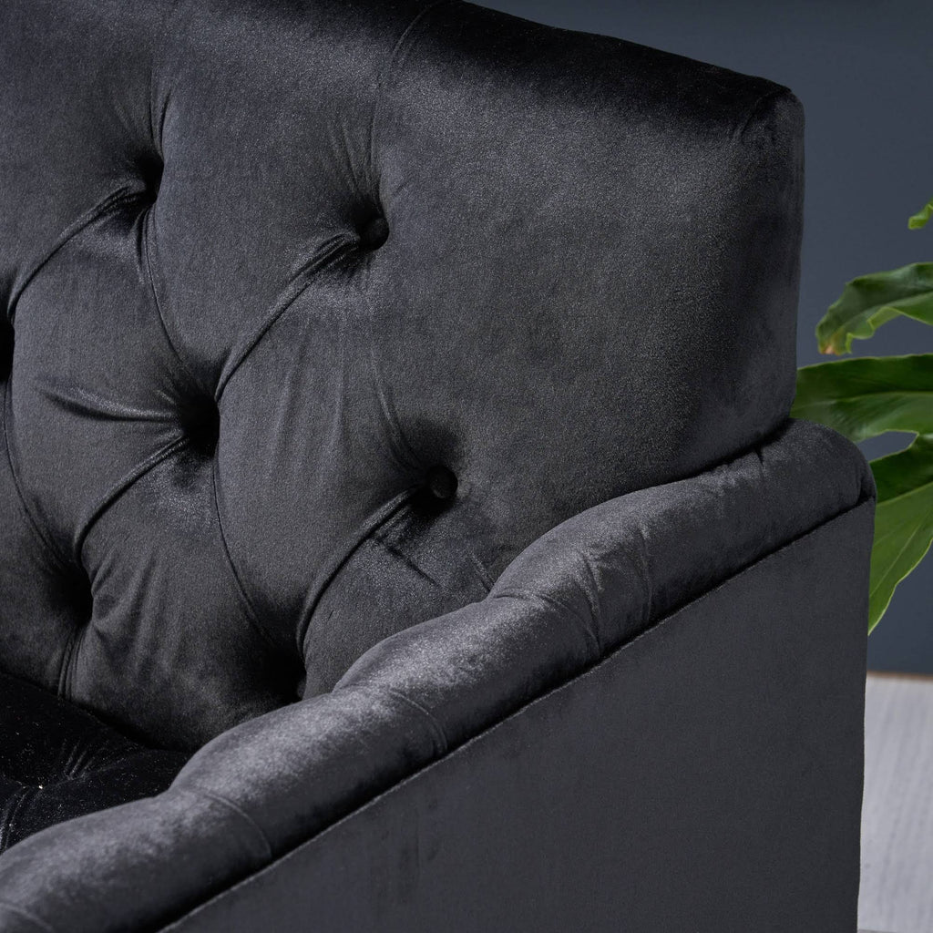Black Velvet Arm Chair A11665