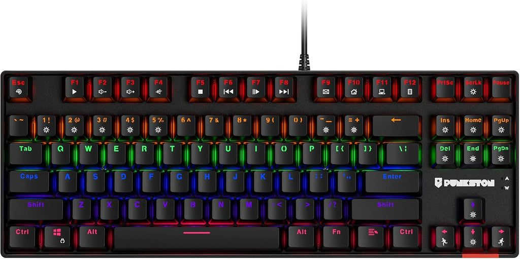 White Blue Switch TKL 87 Keys Mechanical Gaming Keyboard I68593