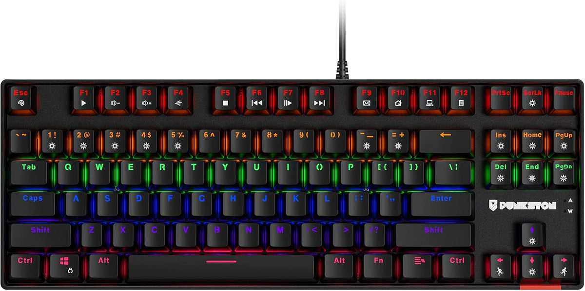 White Blue Switch TKL 87 Keys Mechanical Gaming Keyboard I68593