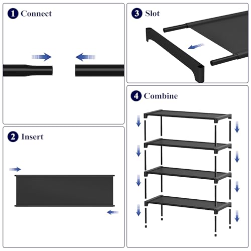 Black Non-Woven Shoe Rack O56066