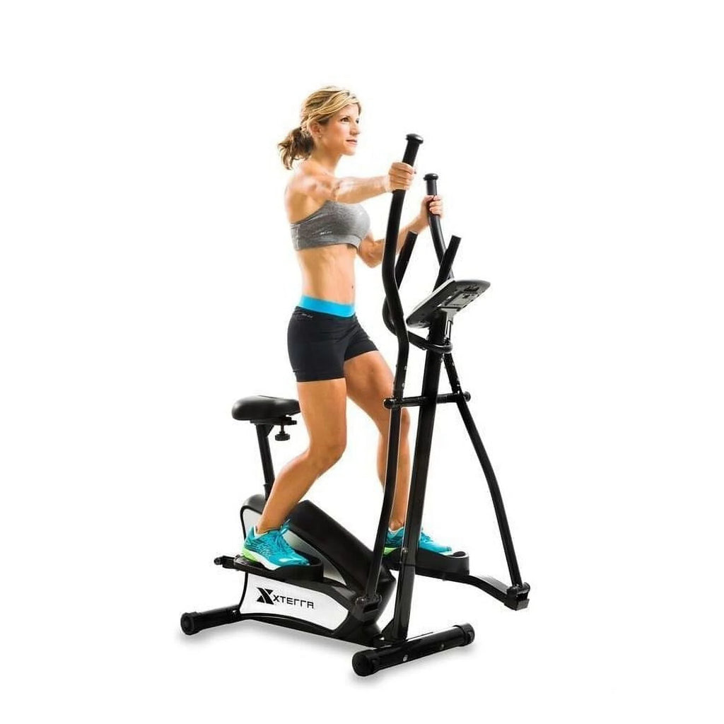 2-in-1 Hybrid Elliptical Upright Bike 13 Stride 265 lb Weight Limit V240108