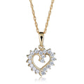10K Yellow Gold CZ Heart Pendant Necklace with 18" Chain C361
