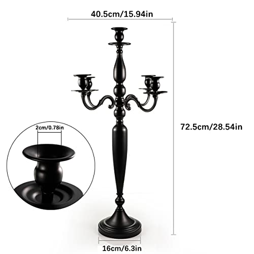 Black 4Pcs Metal Candelabra Candle Holder Y5821
