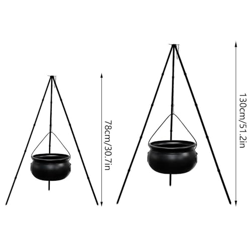 Large Witch Cauldron with Tripod Stand and Eyeballs Lights G926488