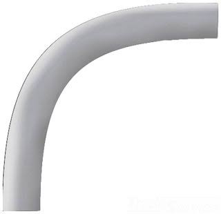90 Degree ELBOW; 2-1/2 inch, Plain End, 48 inch Radius, PVC, Gray, Sch 80 F166714
