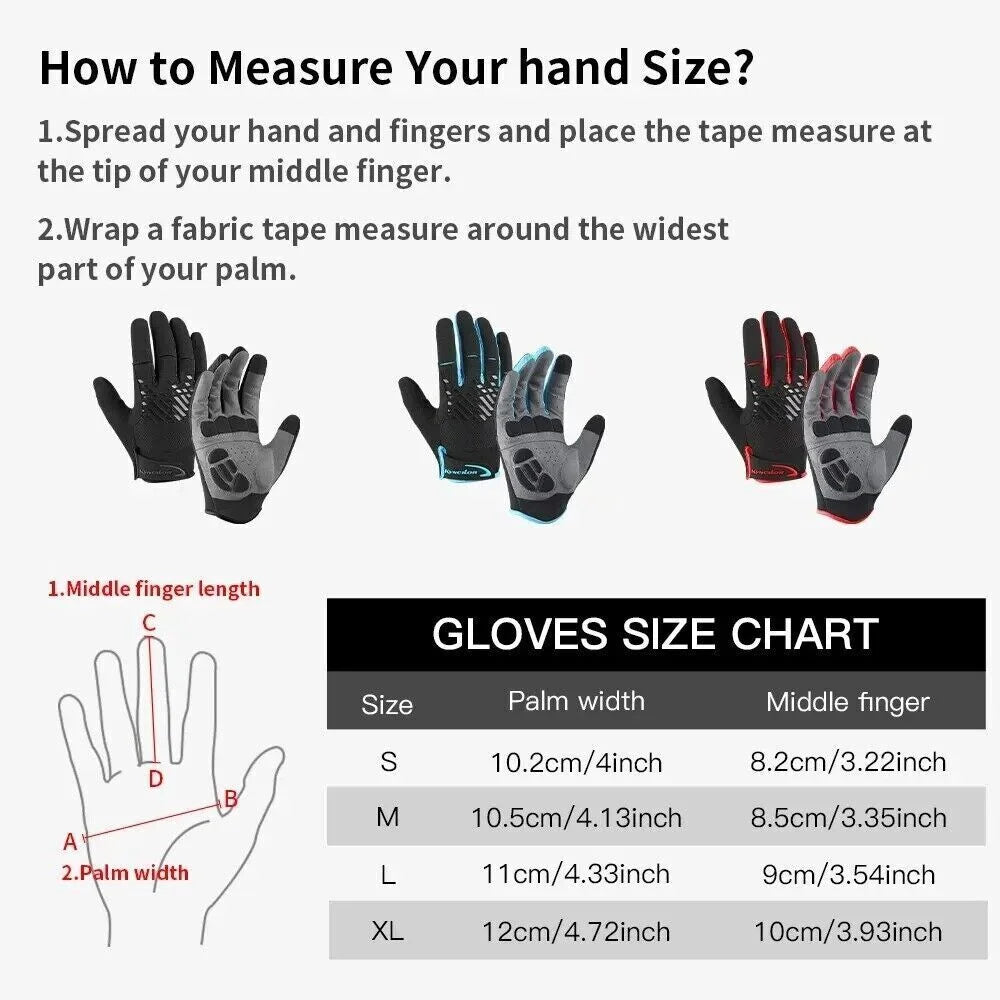 Full Finger Breathable Gel Pad Cycling Gloves D874