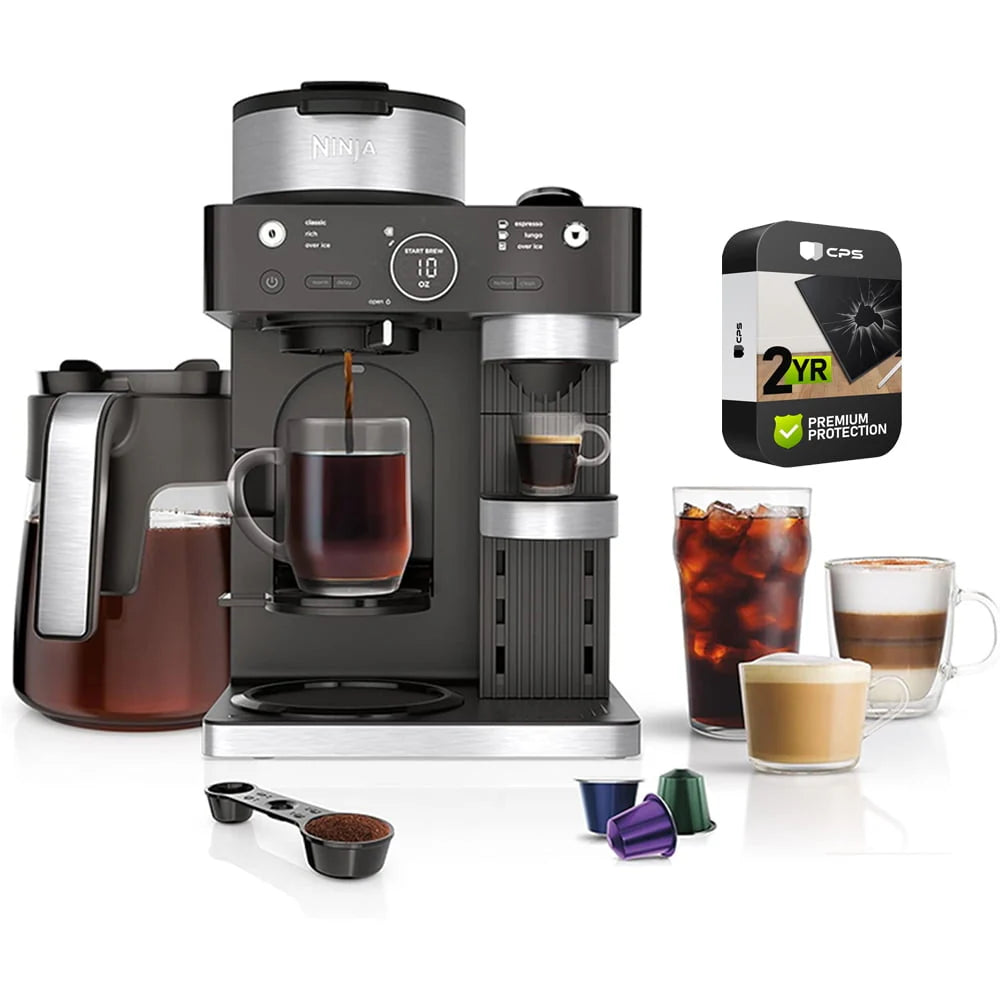Black and Stainless Steel Espresso & Coffee System D159396