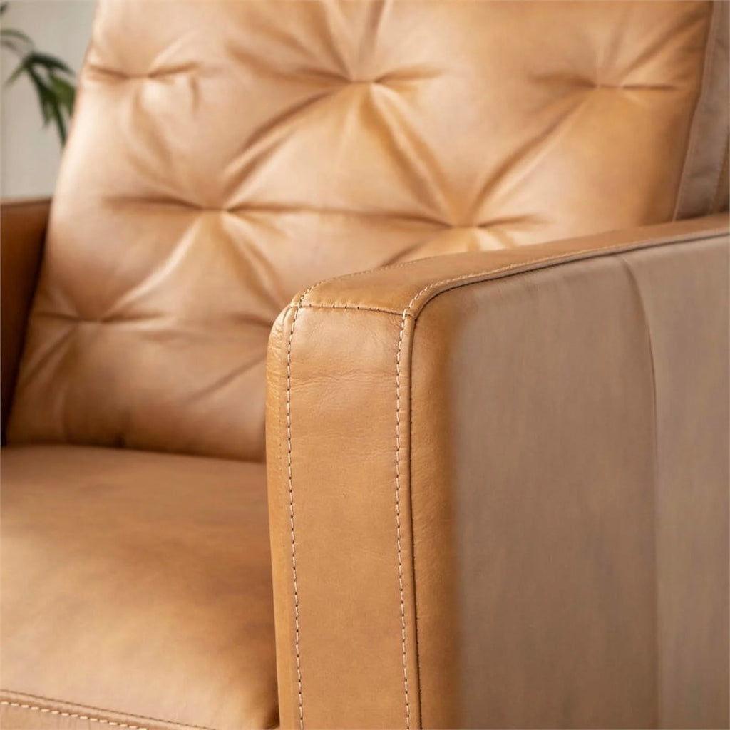 Tan Genuine Leather Recliner Chair A3370