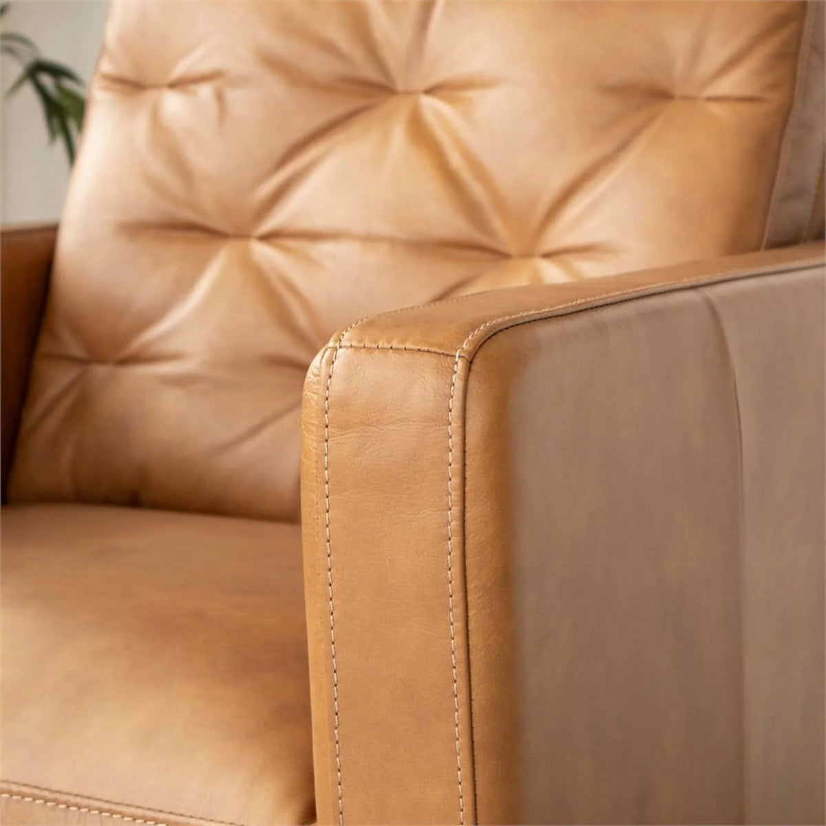 Tan Genuine Leather Recliner Chair A3370
