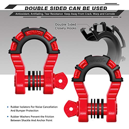 3/4" D Ring Shackles 2 Pack Frosted Black R132