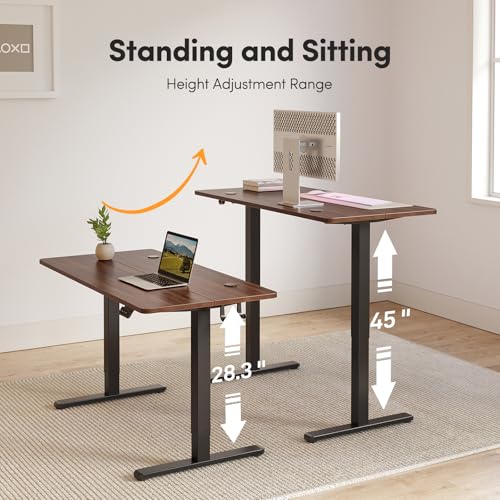 Electric Adjustable Height Standing Desk 40 x 24 Inch Black Walnut R771