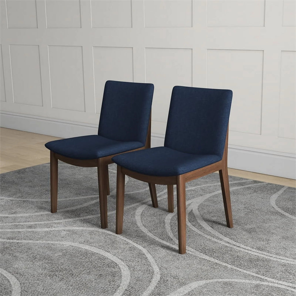 Navy Blue Fabric Dining Chair Set of 2 Y772005